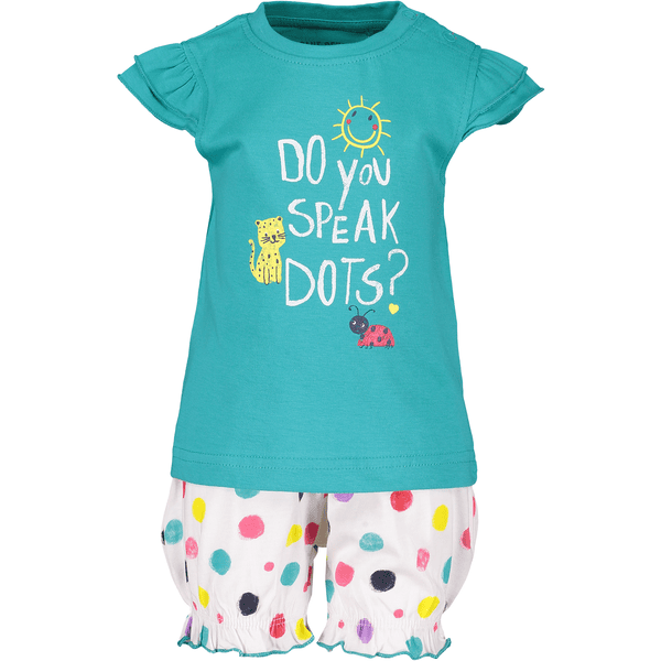 BLUE SEVEN Girls 2er Set T-Shirt + Shorts Lagune

