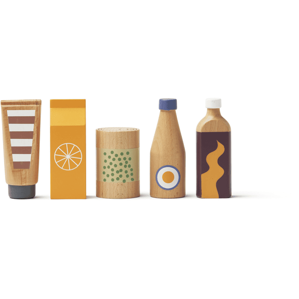 Kids Concept® Accessoires de marchande enfant tubes pots sauce jus bois