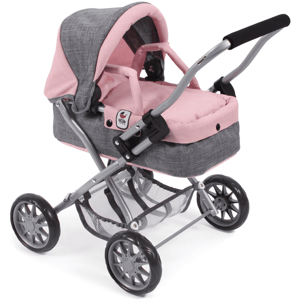 BAYER CHIC 2000 Mini-Cochecito muñecas SMARTY Melange gris-rosa