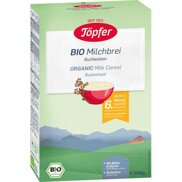 Töpfer Bio Milchbrei Buchweizen 200 g nach dem 6. Monat