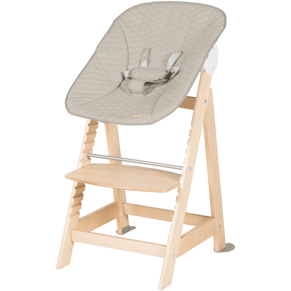 roba Kinderstoel Born Up natural Set 2 in 1 incl. bovenblad Grijs gewatteerd