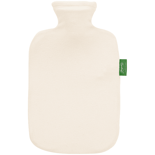 fashy ® Varmflaske 2L med fleece deksel i elfenben