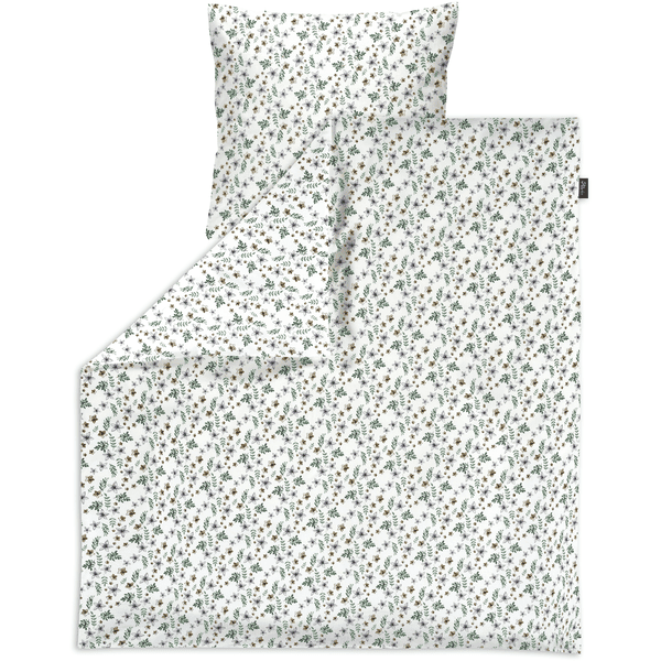 Alvi ® Sengelinned Petit Fleurs grøn/hvid 80 x 80 cm