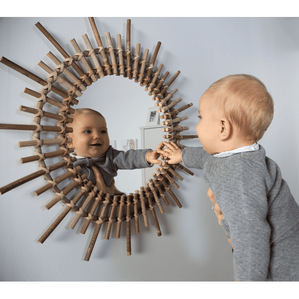 CHILDHOME Miroir mural enfant rotin Fondi 60 cm