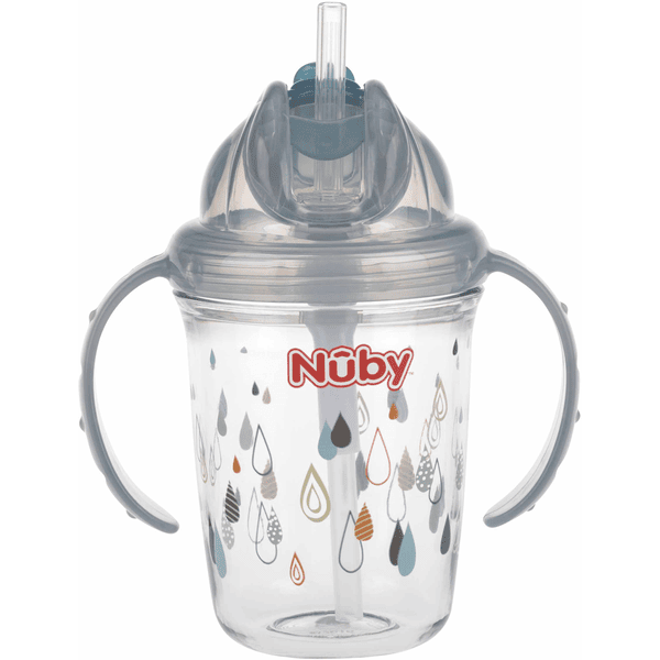 Nûby 360° Trinklhalmtasse aus Tritan 240 ml in grau