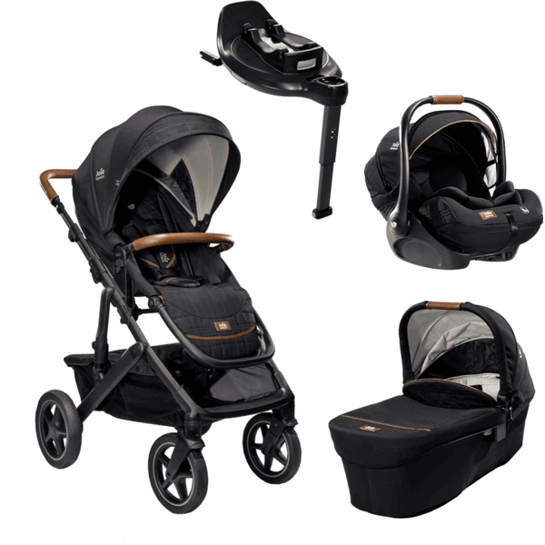 Joie Signature Kombi-Kinderwagen Vinca 2in1 Eclipse mit Babyschale i-level Recline und Base i-Base Encore