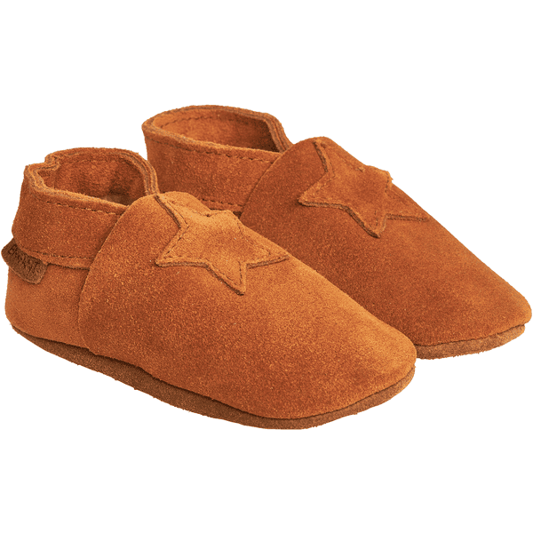 FIXONI Elastické semišové pantofle Leather Brown