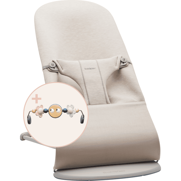 BABYBJÖRN Babywippe Bliss Beige mit Holzspielzeug