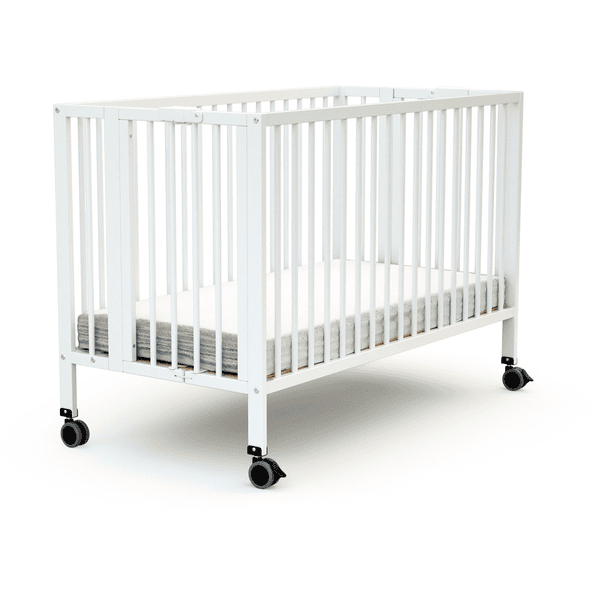 Funktionales klappbares Babybett aus Buche