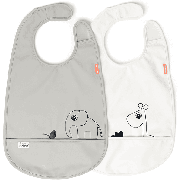 Done by Deer™ Bib Deer friends Grey 2-pakke 