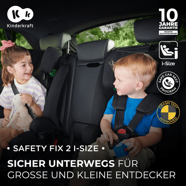 Kinderkraft Seggiolino auto Safety Fix 2 i-Size, da 76 a 150 cm, 8 kg,  grigio 