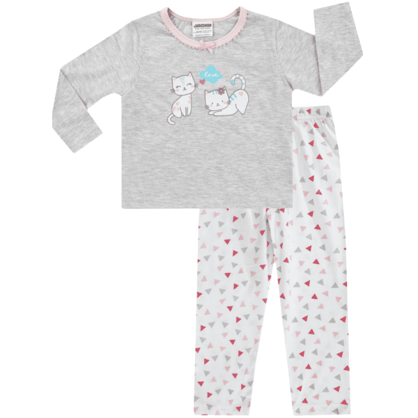 JACKY Pijama 2pcs. gris claro con estampado melange
