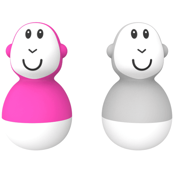 MATCHSTICK MONKEY  ™ Wiggle hahmot, kylpyaika vaaleanpunainen + harmaa