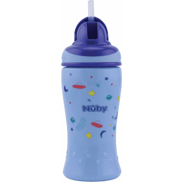 Nûby hrnek na pití s brčkem Flip-it 360ml od 12 měsíců v modré barvě