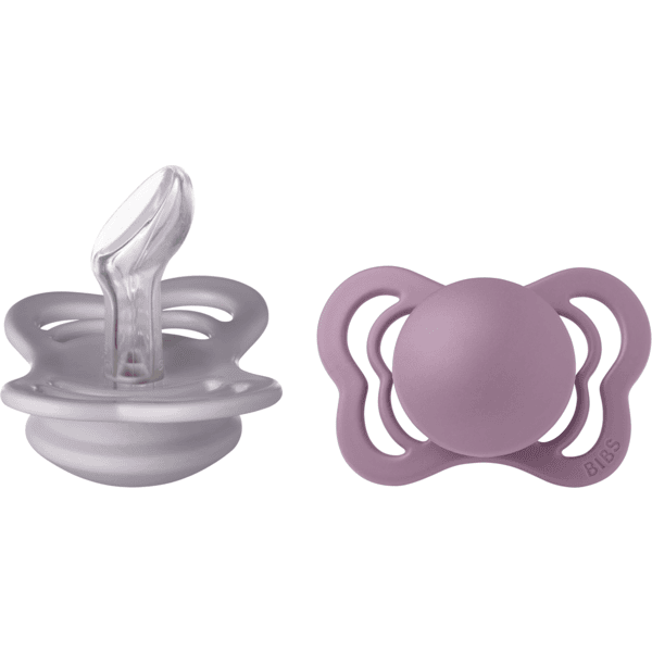 BIBS® Fopspeen Couture Fossil Grey & Mauve Silicone 0-6 maanden, 2st.