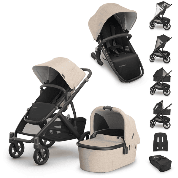 UPPAbaby Geschwisterset Vista V3 Liam Oat Mélange inkl. Zweitsitz RumbleSeat Liam Oat Melange