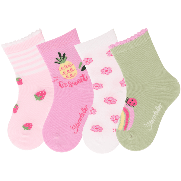 Sterntaler Calcetines 4-pack fresas rosa 