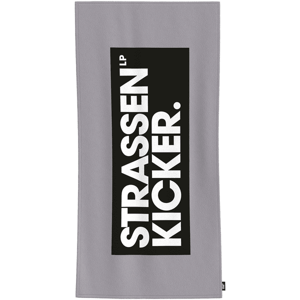 HERDING Velourbadetuch Strassenkicker grau-schwarz 75 x 150 cm