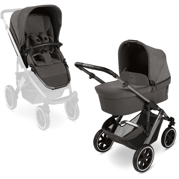 ABC DESIGN i-Size Black Salsa 4 Air Asphalt collection 2024 barnevogn inkl. cybex GOLD Cloud G Plus Moon Plus babyautostol og adapter