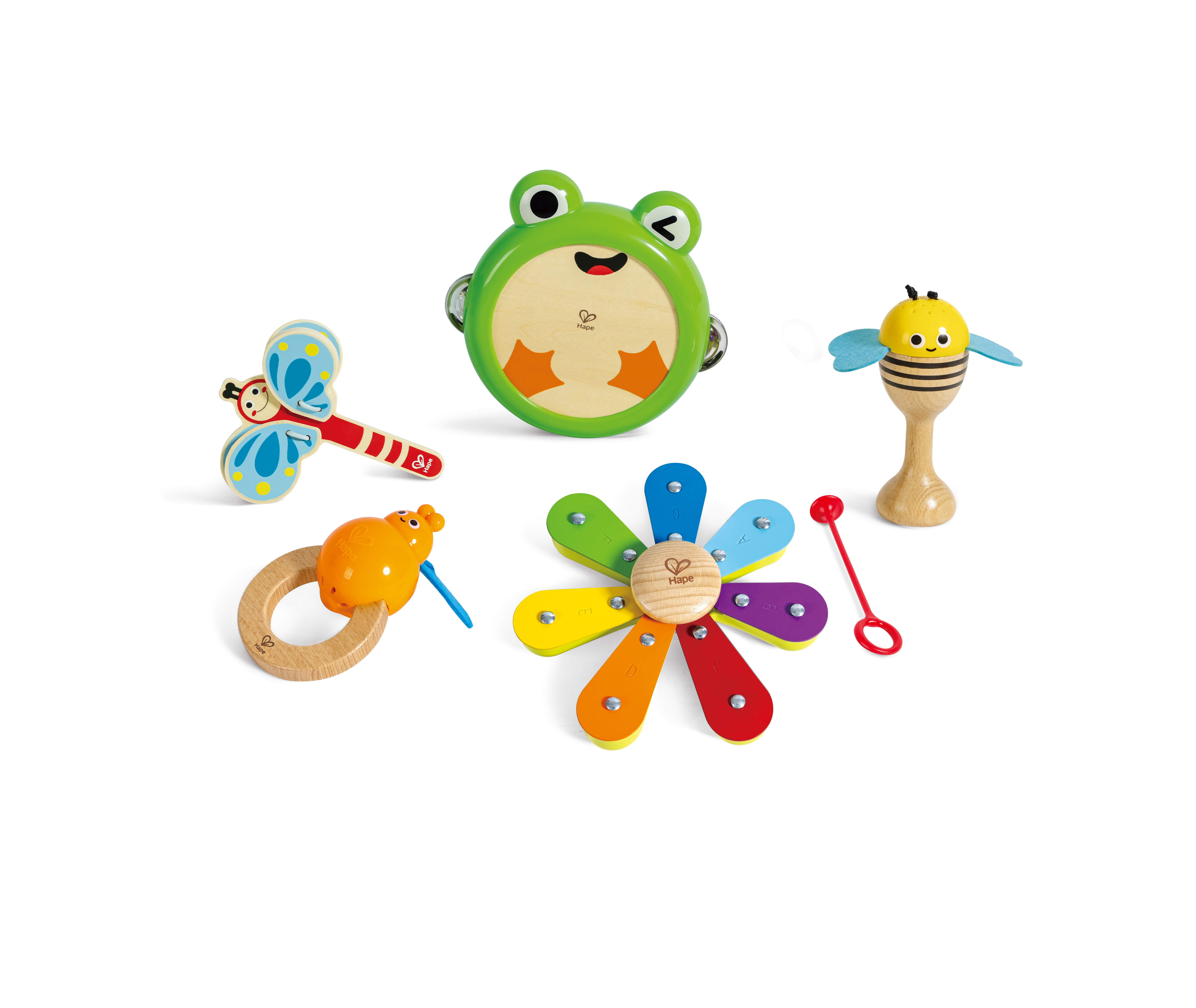 Hape Jouet musical ensemble percussions nature E0639