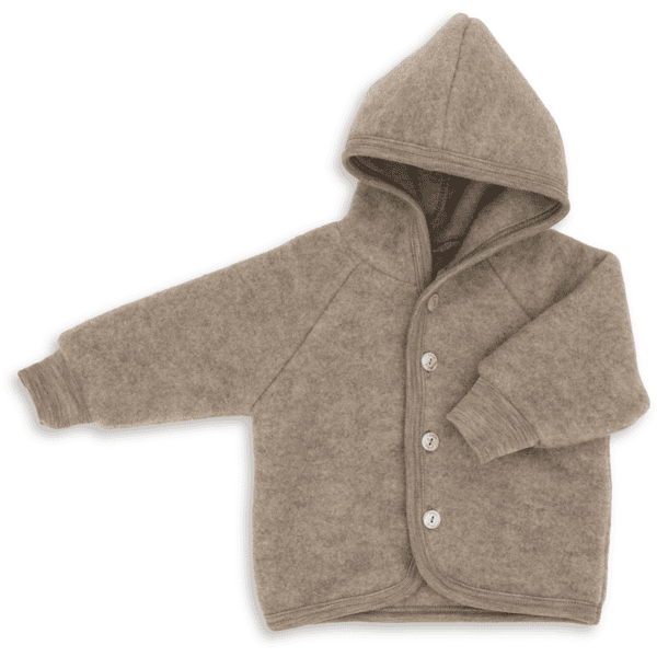 Engel Babyjacke mit Kapuze Walnuss melange