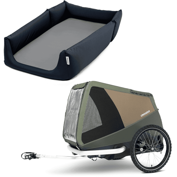 CROOZER Remorque de vélo pour chien Dog Mikke Moss green, panier chien Moonlight black