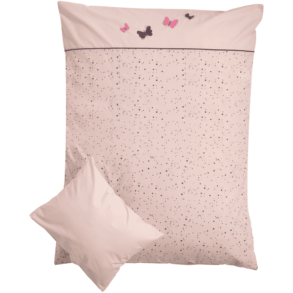 Be Be 's Collection Ropa de Cama 3D Mariposa Rosa 100 x 135 cm