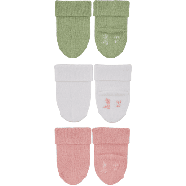 Sterntaler Baby sokker 3-pakning uni bambus blek rosa