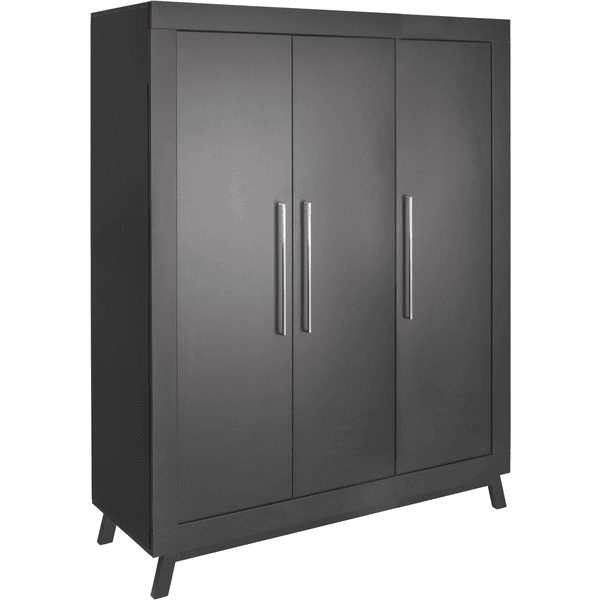 Schardt Armoire enfant 3 portes Miami Black, hêtre