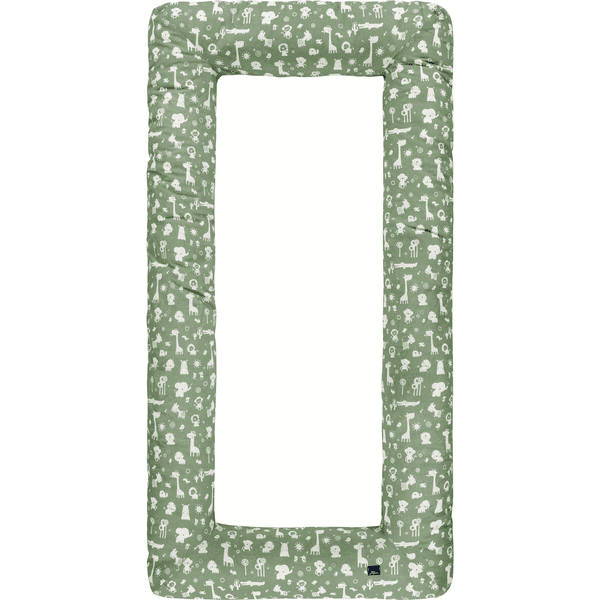 Alvi® Tour de lit enfant Carré animaux granit vert granit/blanc 70x140 cm