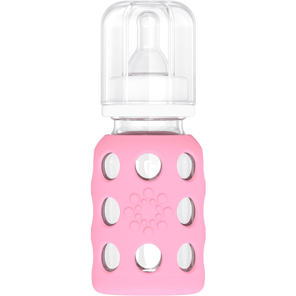 lifefactory Babyflasche aus Glas in pink, 120 ml