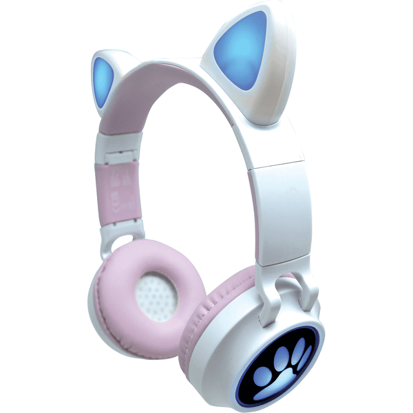 Casque d'oreille de chat lumineux pliable dans l'oreille (bleu)