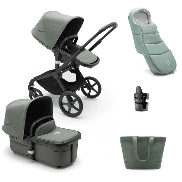 bugaboo Kombikinderwagen Fox 5 mit Zubehör Black/Forest Green