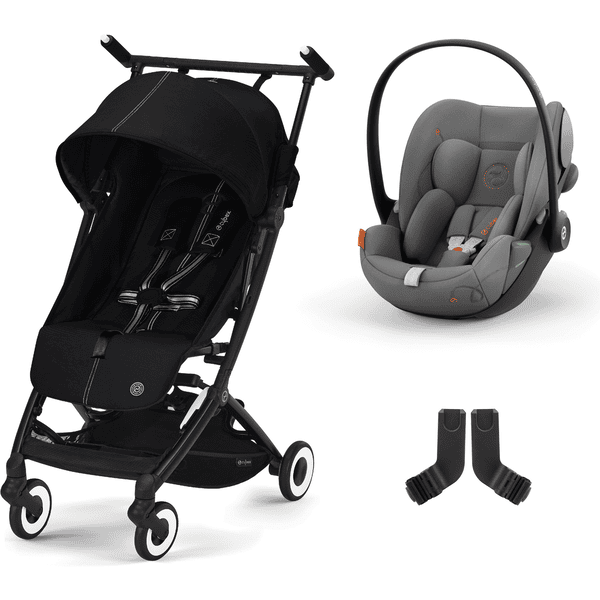 cybex GOLD Buggy Libelle 2 Moon Black inclusief baby-autostoeltje Cloud G i-Size Lava Grey en Adapter 