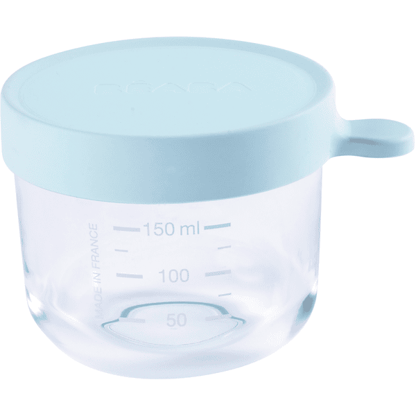 BEABA Pot de conservation verre bleu clair 150 ml 