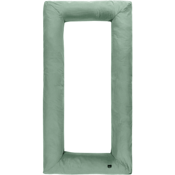 Alvi® Tour de lit bébé carré mousseline vert granit 70x140 cm