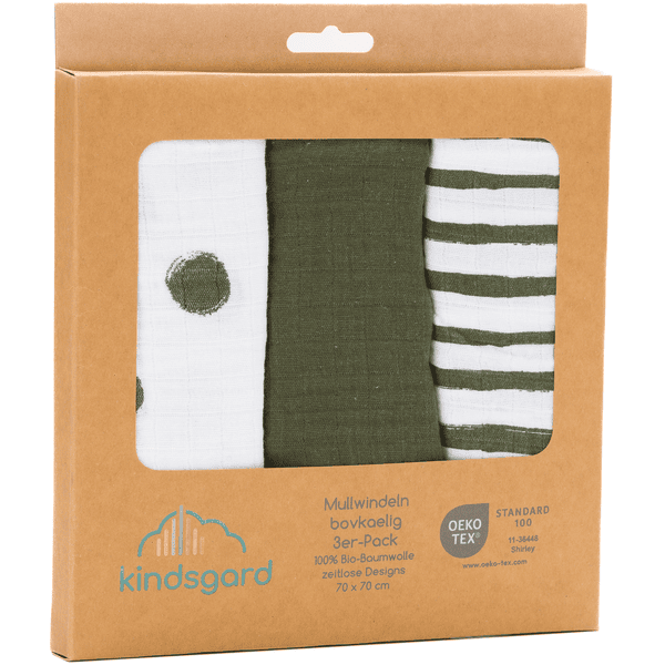 kindsgard Langes enfant bovkaelig olive lot de 3