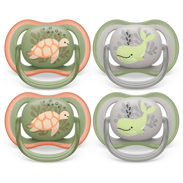 2 chupetes ultra air 6-18 meses verde/gris - philips avent