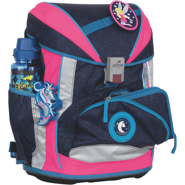 DerDieDas®Mochila con set escolar ErgoFlex - Hada Azul , 5 piezas.