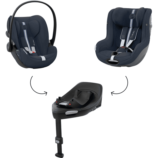 cybex GOLD Kindersitz Set Reboarder Sirona G inklusive Babyschale Cloud G inklusive Basisstation Base G Plus Ocean Blue