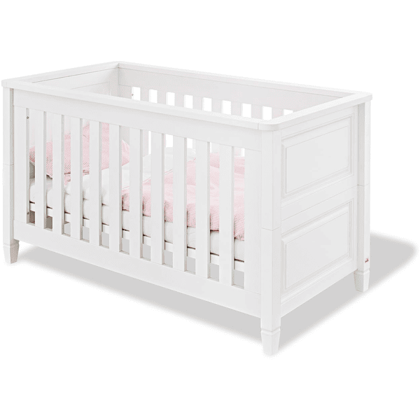 Pinolino Lit enfant à barreaux Monja bois blanc 70x140 cm