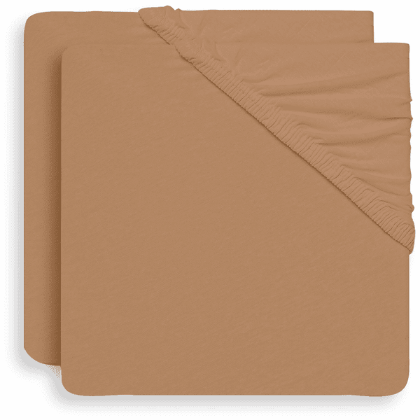 jollein Drap housse de berceau jersey Biscuit 40/50x80/90cm lot de 2