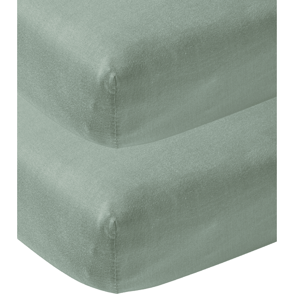 Meyco Jersey passlaken 2-pakning 40 x 80 cm steingrønn