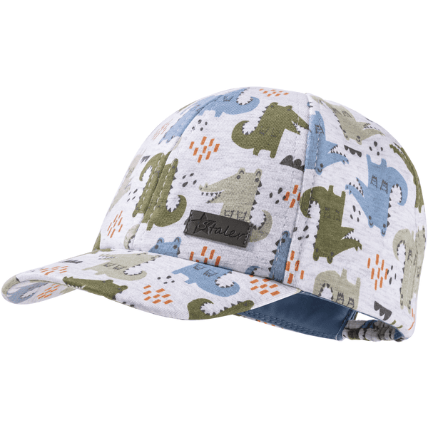 Sterntaler Baseball-Cap Krokodile silber melange