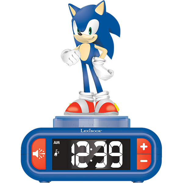 LEXIBOOK Sonic Wecker mit 3D Nachtlicht-Figur und besonderen Klingeltönen