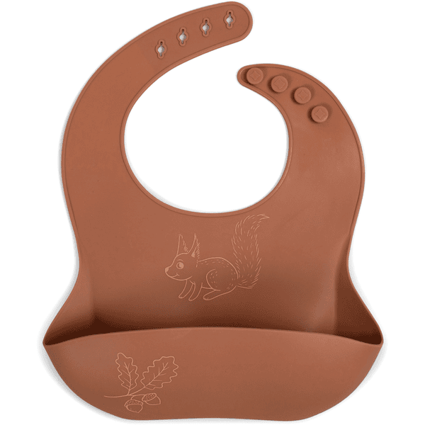 Filibabba Bavoir bébé silicone écureuil