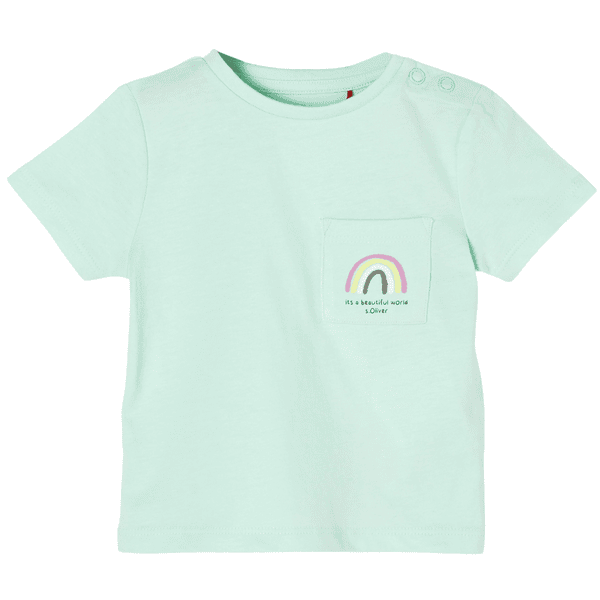 s. Olive r T-shirt poche poitrine turquoise