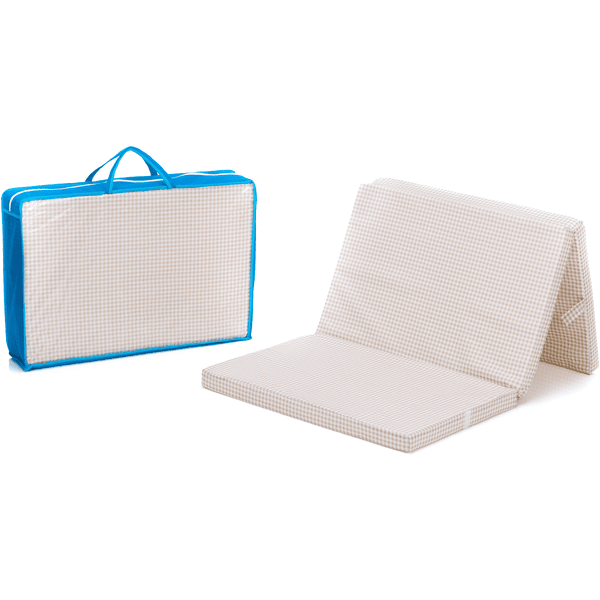 fillikid Matras voor Campingbedje beige/ruit 60 x 120 cm