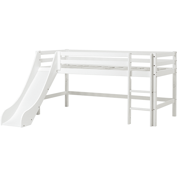 Hoppekids Łóżko podwyższane Basic ze zjeżdżalnią, białe 70 x 190 cm 
