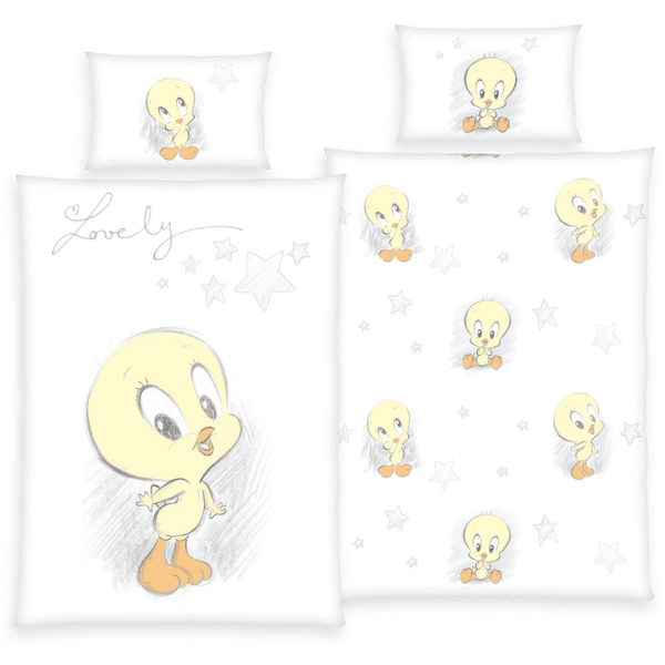 HERDING Bettwäsche Baby Looney Tunes Tweety 100 x 135 cm